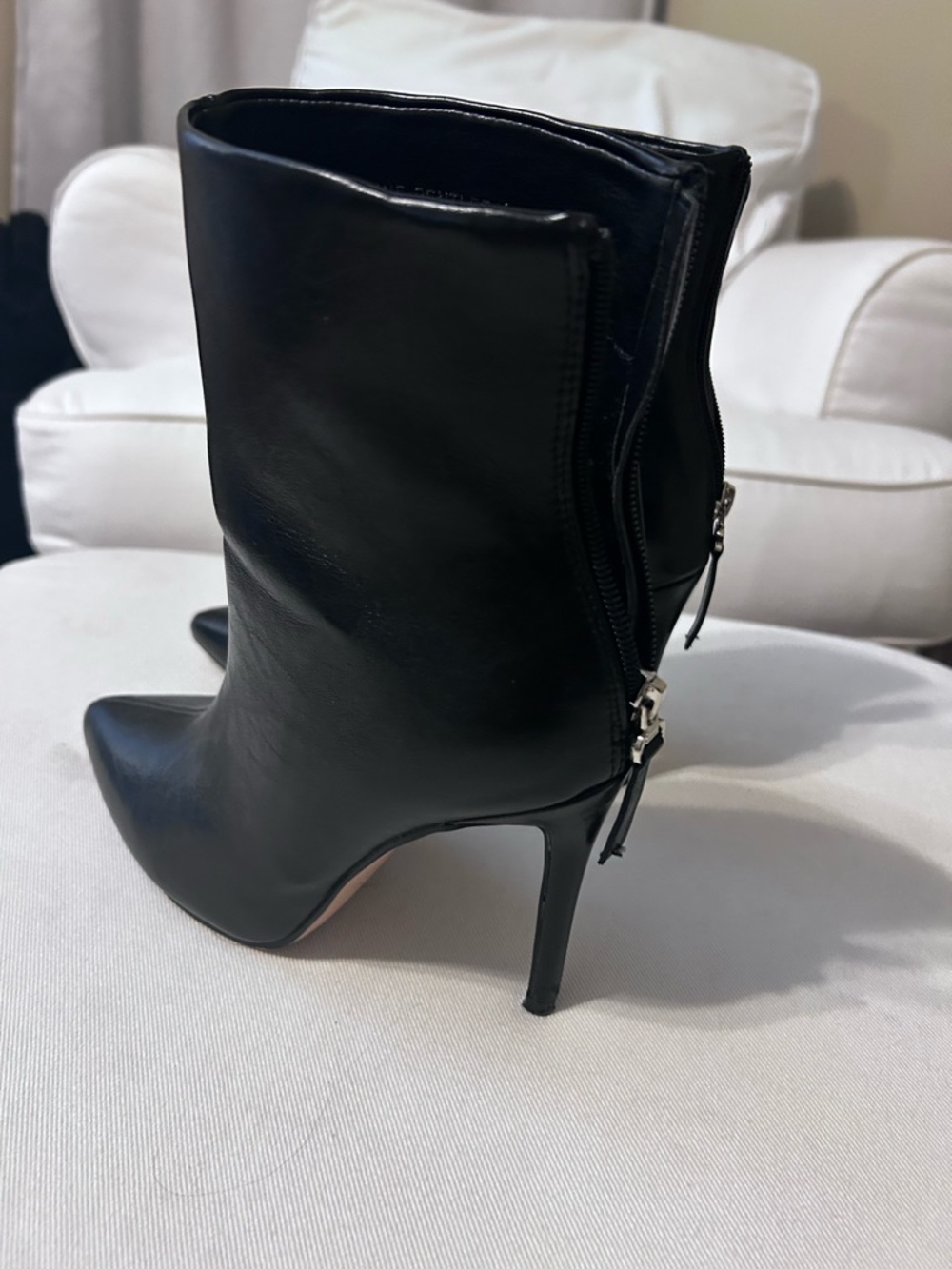 PrettyLittleThing Black Pointed Toe Stiletto Ankle Boots